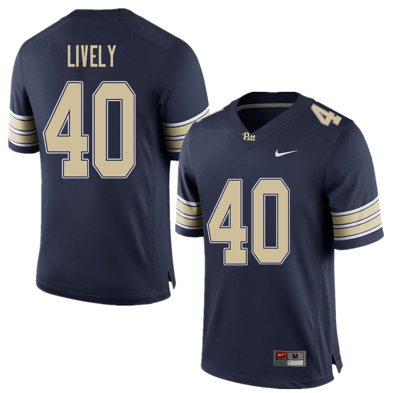 Men #40 Colton Lively Pittsburgh Panthers College Football Jerseys Sale-Home Blue